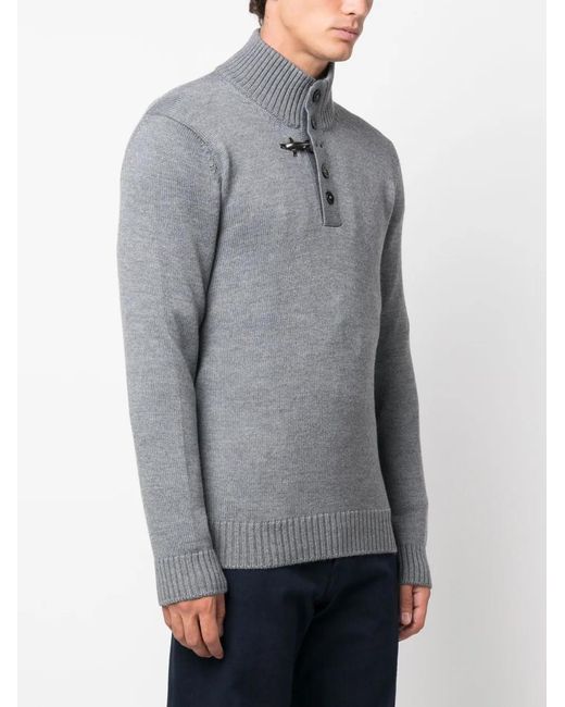 Fay Gray Mock-Neck Wool Sweater for men