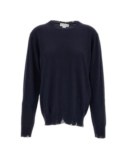 Stella McCartney Blue Distressed Fine-Knit Sweater