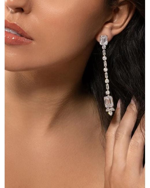 Fantasia by Deserio White Drop Earrings