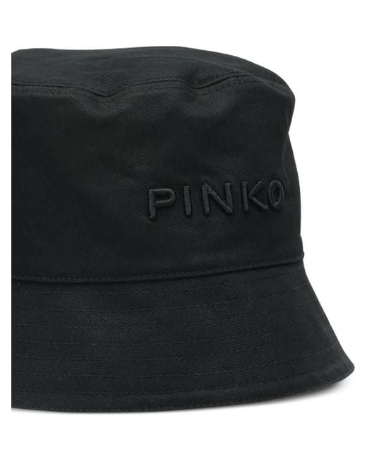Pinko Black Logo-Embroidered Bucket Hat