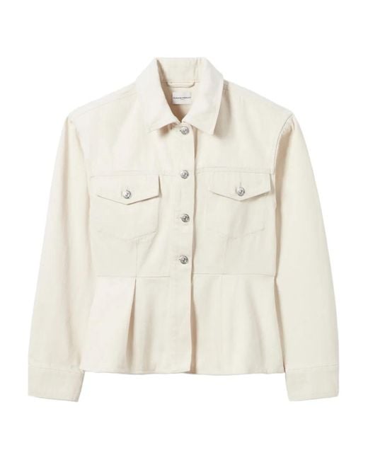 Claudie Pierlot Natural Long-Sleeved Ecru Denim Jacket