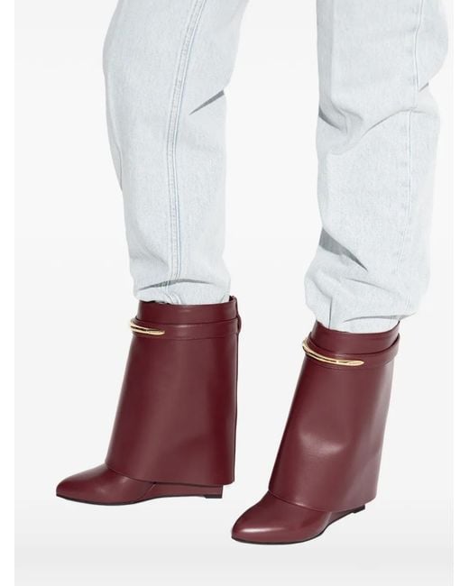 Givenchy Red Shark Lock Boots