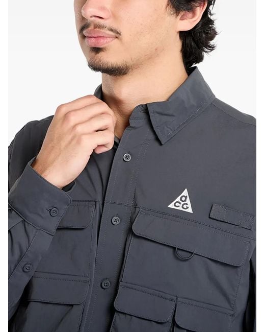 Nike Gray Orb Weaver Multiple-Pocket Shirt for men