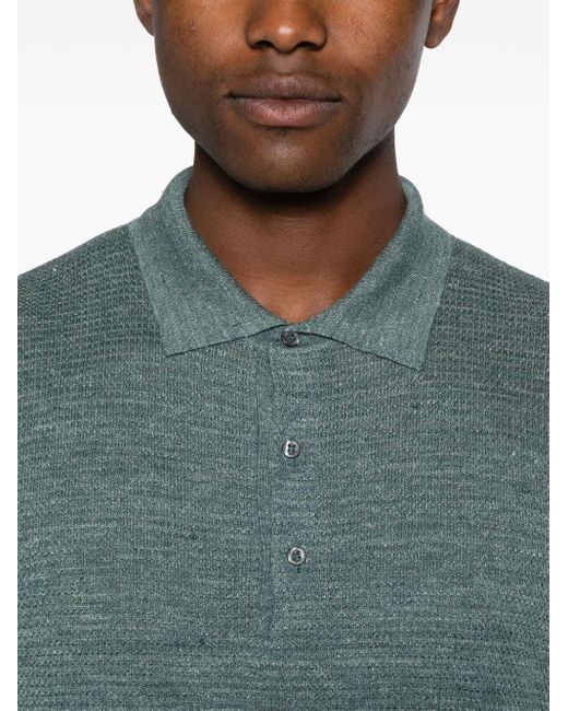 Corneliani Green Jersey-knit Polo Shirt for men