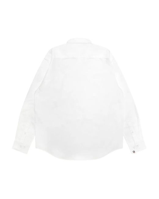 Aape By A Bathing Ape White Logo-Patch Button-Down Shirt for men