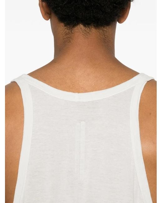 Rick Owens White Scoop-Neck Ribbed Vest for men