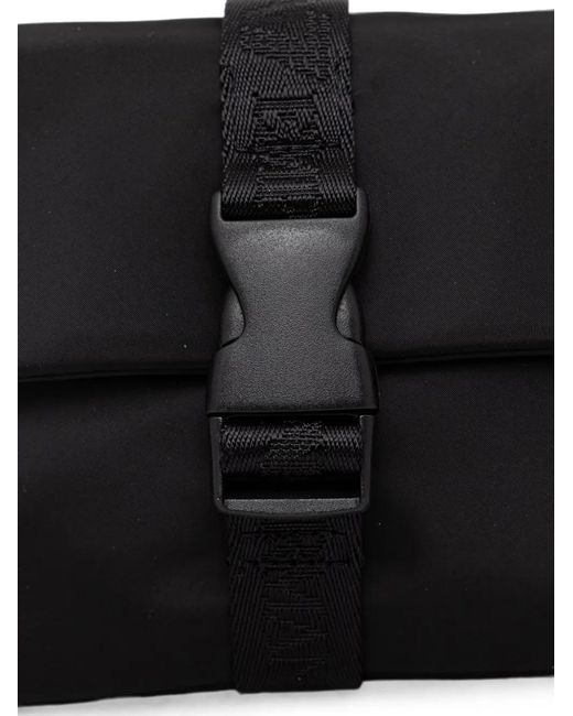 EA7 Black Logo-Trim Shoulder Bag