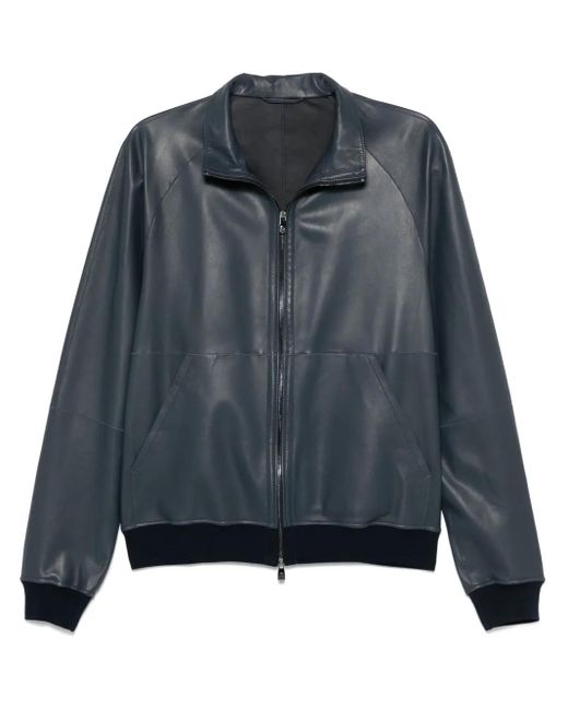 メンズ Corneliani レザージャケット Blue