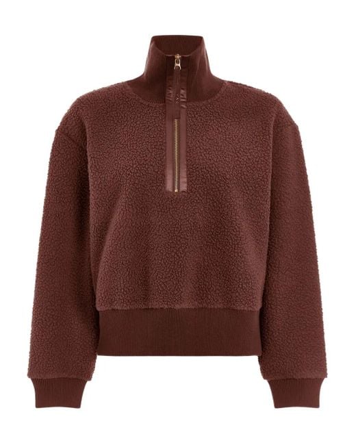 Varley Brown Fleece-Sweatshirt mit halblangem Reißverschluss