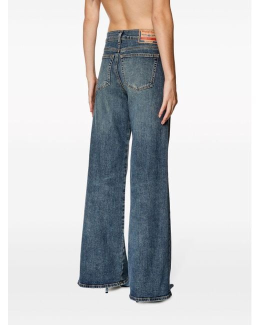 DIESEL Mid-waist Bootcut Jeans in het Blue