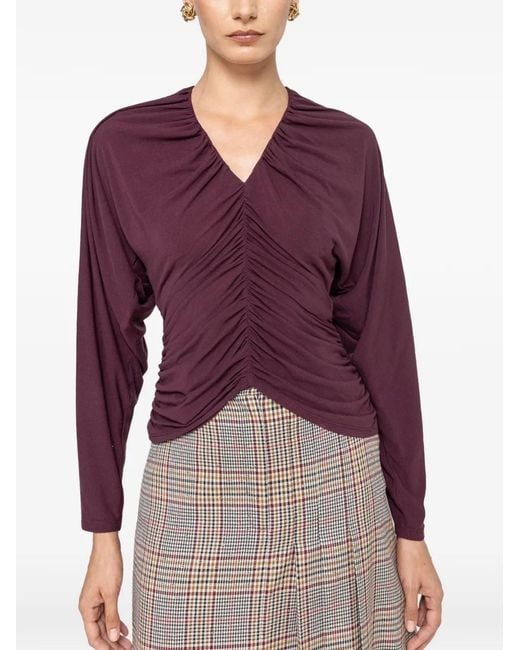 Top Drapeado Nissa de color Purple