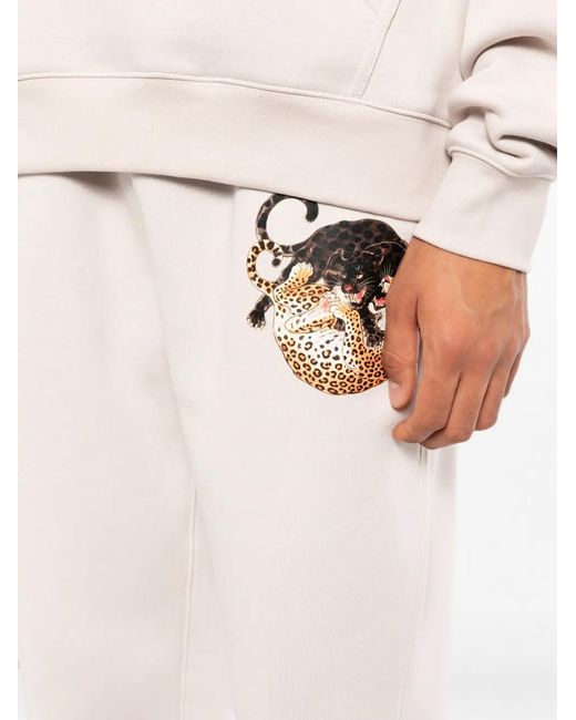 Melt White Animal-Print Track Pants for men