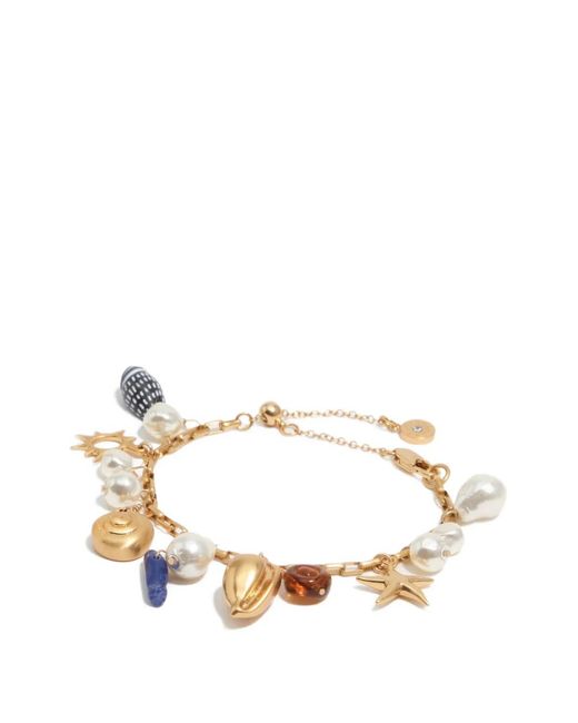 Bimba Y Lola Metallic Matte Pearl And Seashell Bracelet