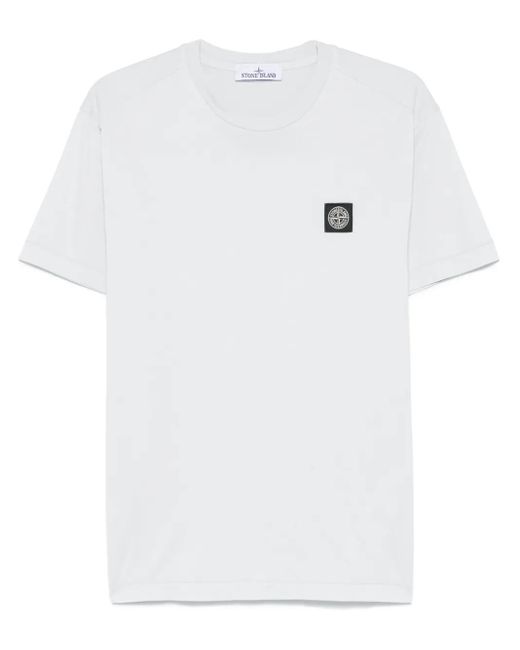 Camicia Con Applicazione Compass di Stone Island in White da Uomo