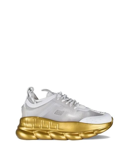 Versace White Chain Reaction Sneakers