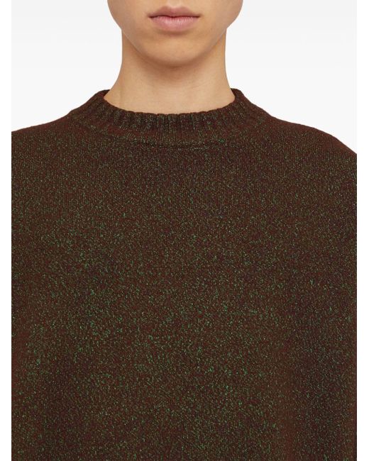 Pull en laine à design chiné Jil Sander pour homme en coloris Brown