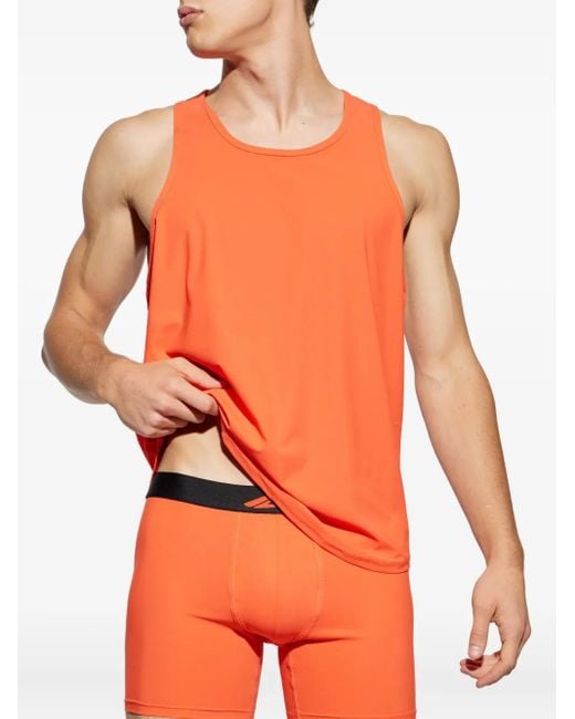 DSquared² Orange Icon Logo-Print Tank for men