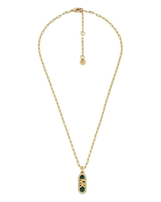 Michael Kors Metallic Chain-Link Pendant Necklace