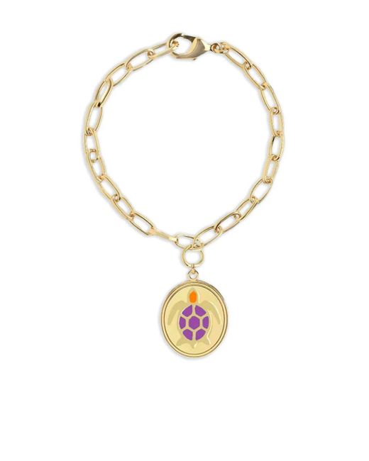 WILHELMINA GARCIA White Turtle Chain Bracelet