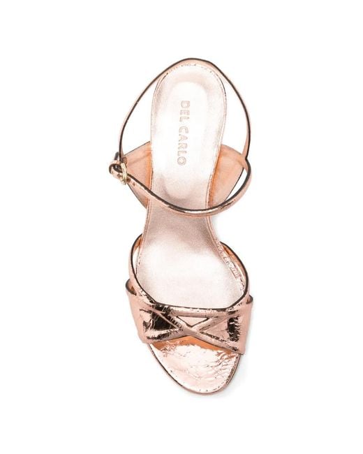 Roberto Del Carlo Pink Criss-Cross Strap Sandals