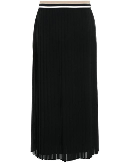 Moncler Black Georgette Pleated Skirt