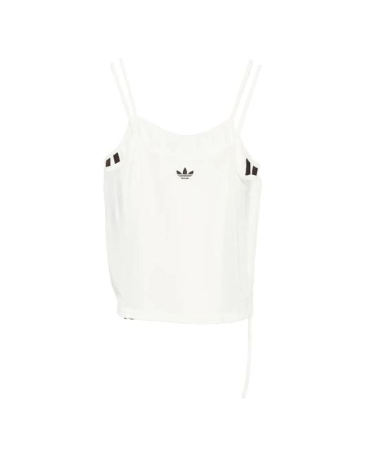 Adidas White Double Strap Logo Tank Top