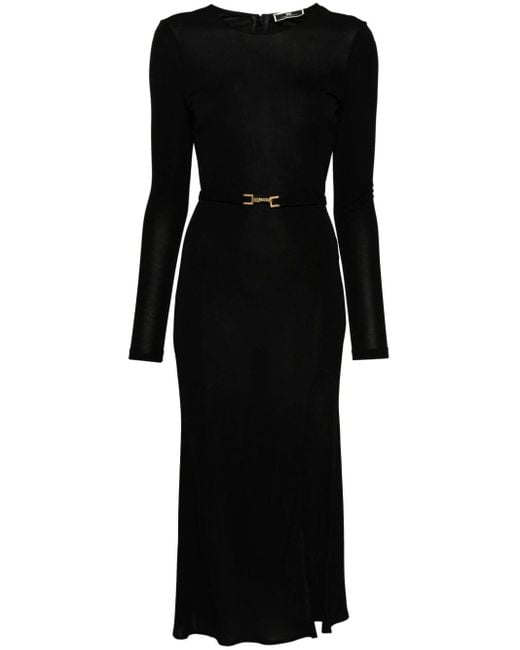 Elisabetta Franchi Black Detachable-belt Jersey Dress