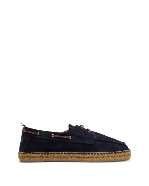 Castaner Blue Nemo Lace-Up Suede Ballet Flats