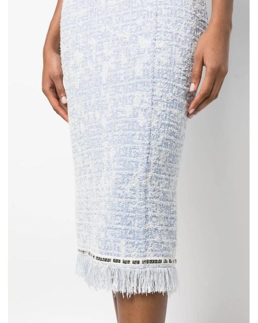 Givenchy White 4G Jacquard Tweed Dress