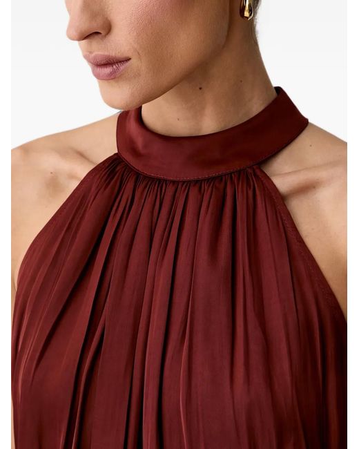 Morgan Red Pleated Midi Dress