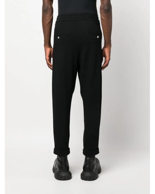 Balmain Black Drawstring Tapered Track Pants for men