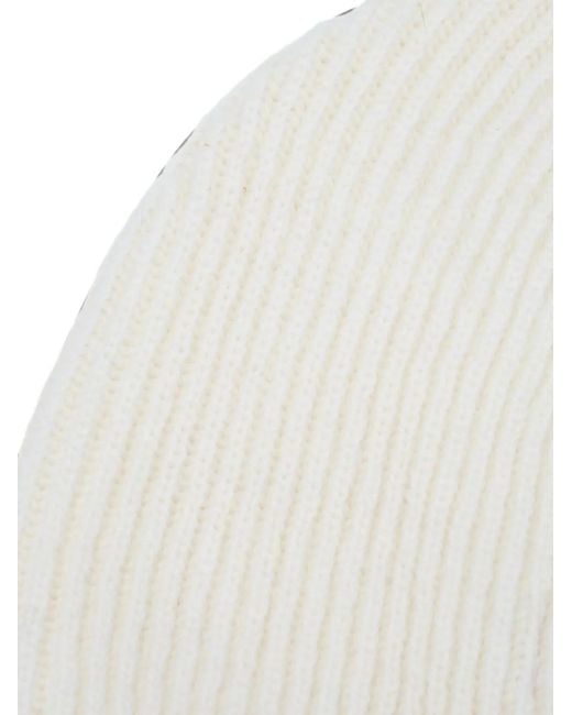 Charles Jeffrey White Ribbed-Knit Ear-Detail Beanie Hat for men
