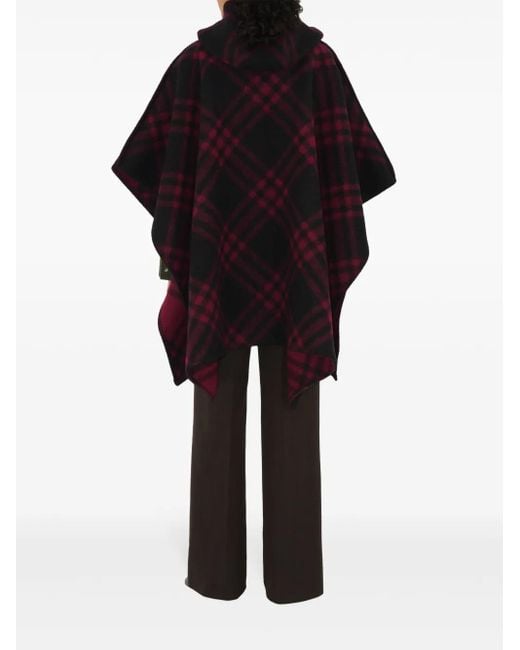 Burberry Red Edk Wool Cape