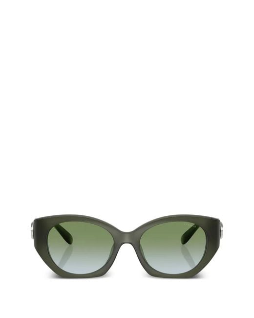 COACH Green Maxi Sculpted C Oval-Frame Sunglasses
