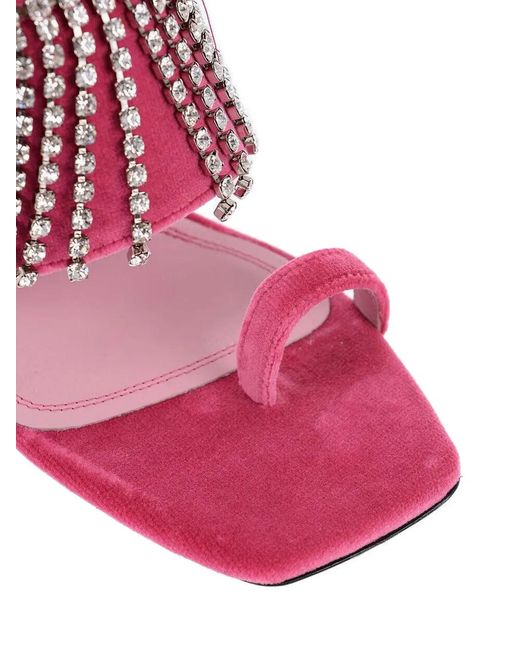 NODALETO Pink Crystal-Embellished Sandals