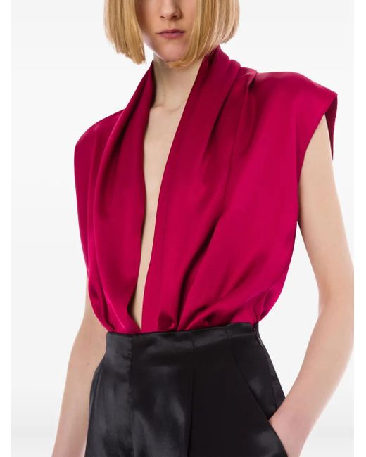 Alberta Ferretti Red Klassische Satinbluse