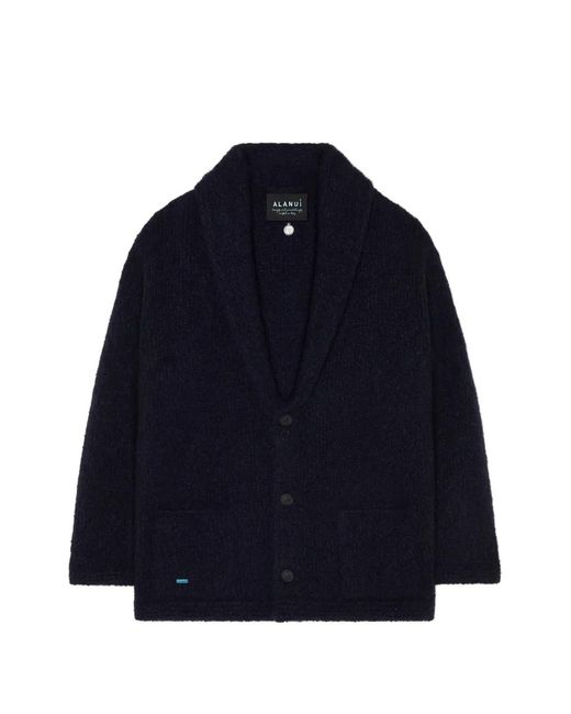 Alanui Blue Patch Pocket Button Cardigan for men