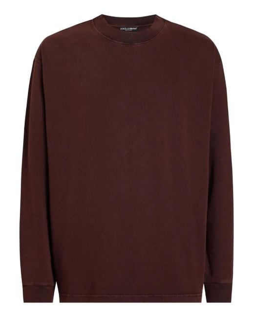 メンズ Dolce & Gabbana クルーネック ロングtシャツ Brown