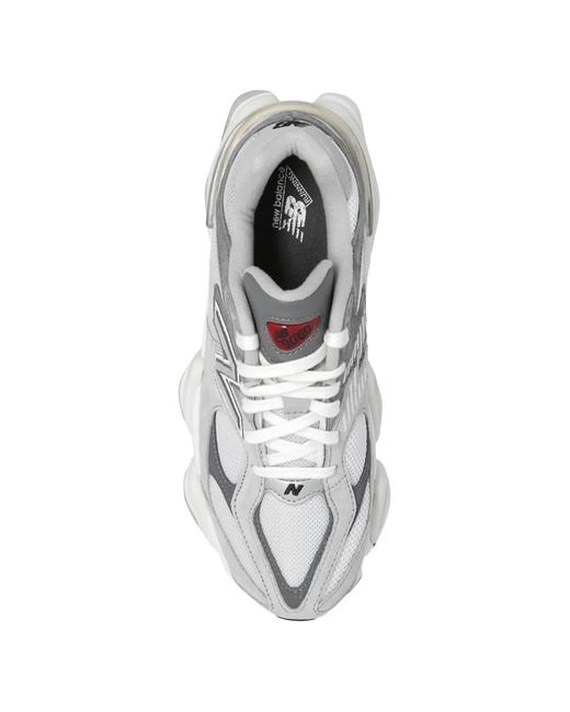 New Balance White U9060 Logo-Patch Sneakers