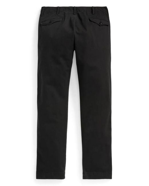 RRL Black Regular Cotton Trousers for men