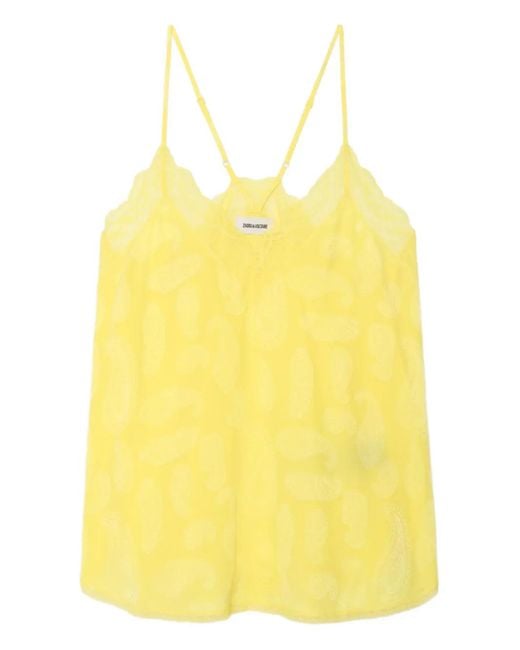Zadig & Voltaire Yellow Christy Silk Camisole