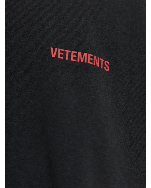 Vetements Black Logo-Print T-Shirt for men