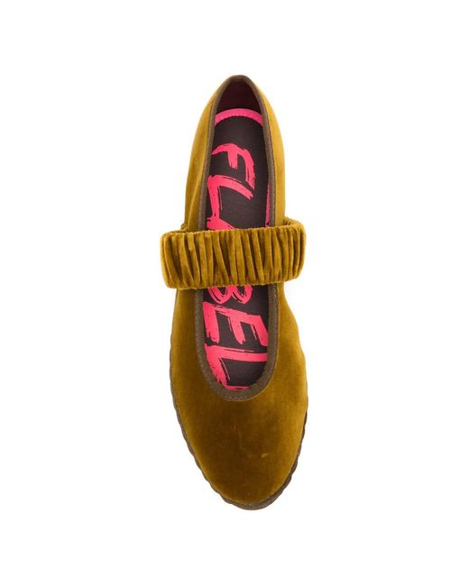 Flabelus Green Mafalda Velvet Ballet Flats