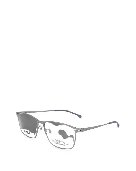 Boss White Rectangle-Frame Glasses for men