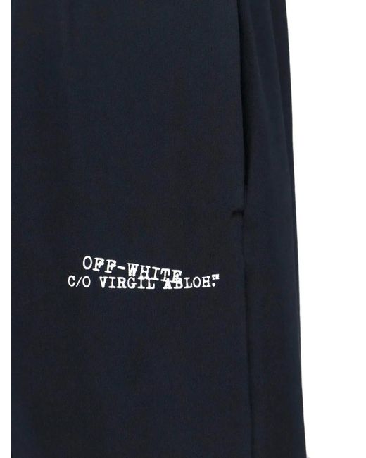Off-White c/o Virgil Abloh Blue Logo-Print Track Pants for men