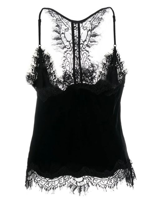 Gold Hawk Black Lace-Detail Camisole Top