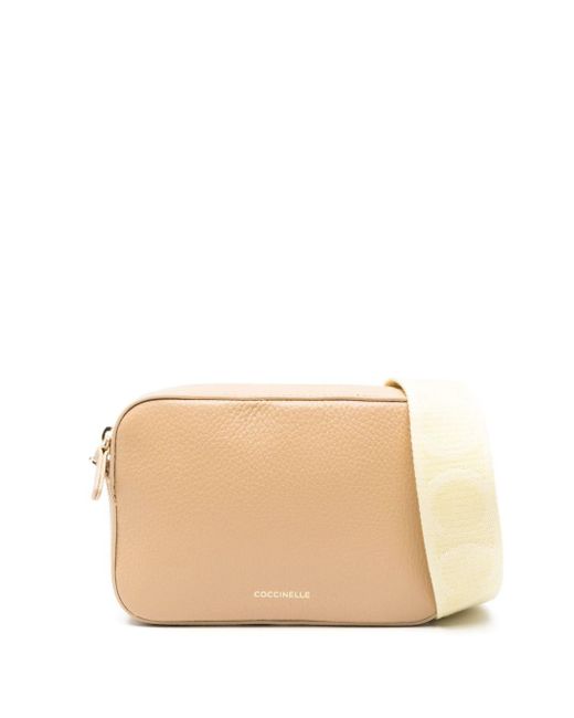Coccinelle Natural Tebe Leather Cross Body Bag