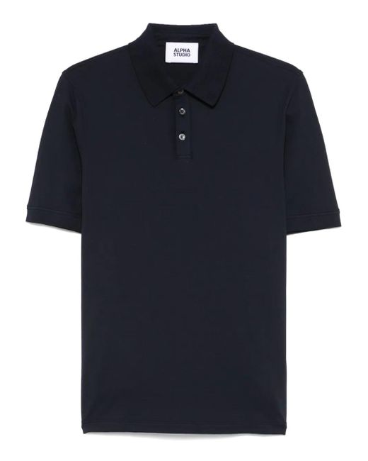 Alpha Studio Blue Short-Sleeve Polo Shirt for men