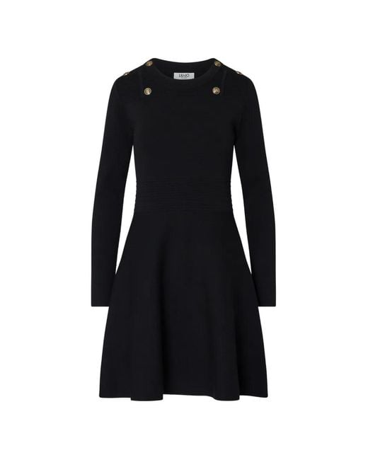 Liu Jo Black Knit Fit Flare Dress