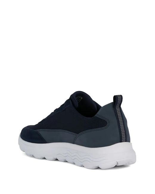 Geox Blue Spherica Mesh-Panel Suede Sneakers for men